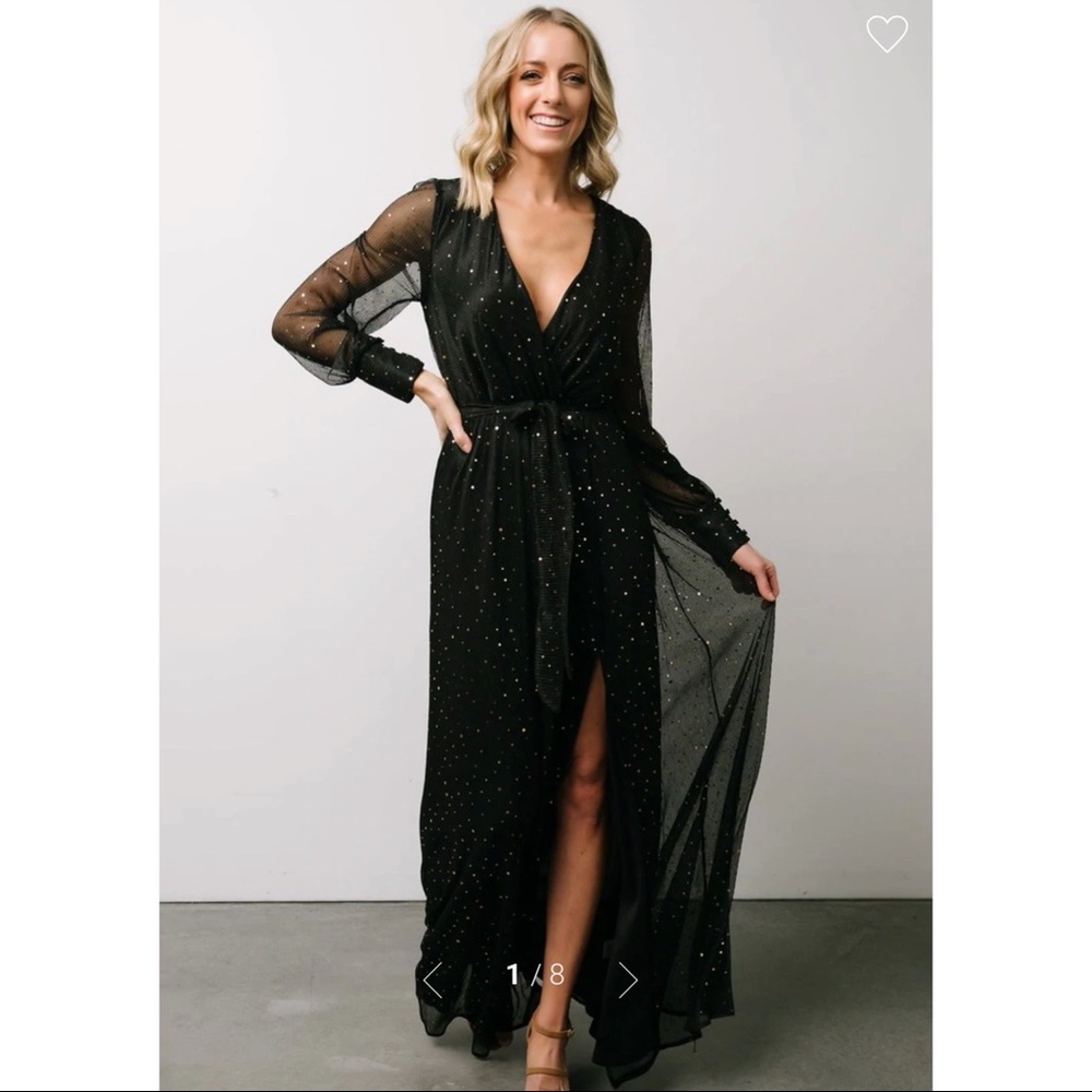 Gorgeous Baltic Born black gown with gold shimmer accents. 
Size XXL.